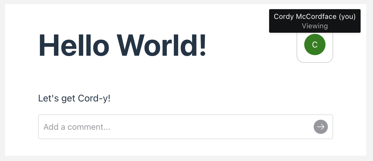 Screenshot of Cord with an authenticated user